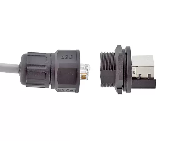 RJ45 Female to Female(180°) Back Mount Receptacle(Threaded)