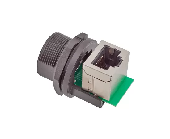 RJ45 Female to Female(90°) Back Mount Receptacle(Threaded)