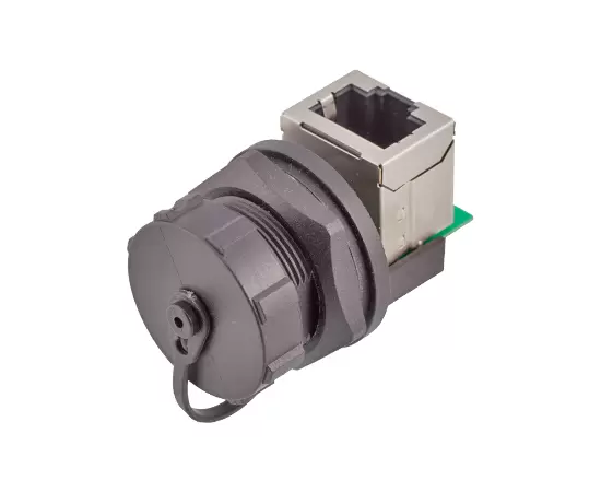 RJ45 Female to Female(90°) Back Mount Receptacle(Threaded)
