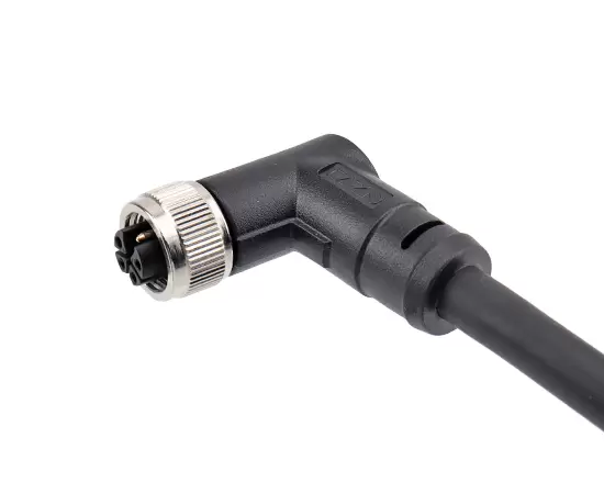 M12 Angled Female Plastic Plug(Power type)