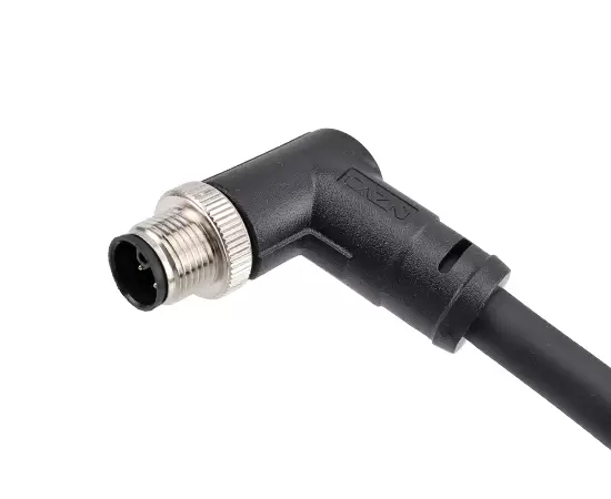 M12 Angled Male Plastic Plug(Power type)