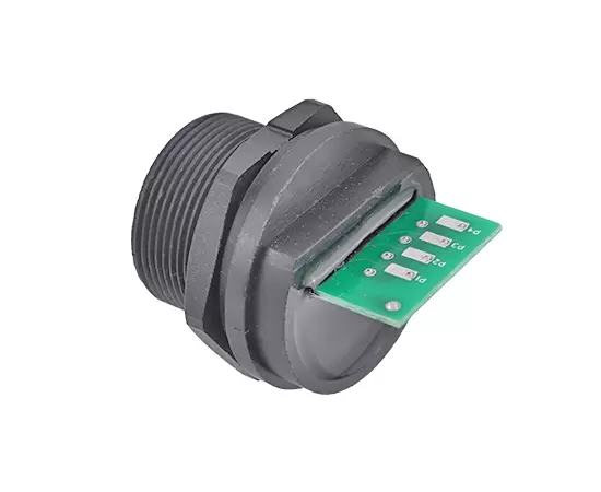 RJ45 Female Back Mount Receptacle with wire(Threaded) (External welding plate)