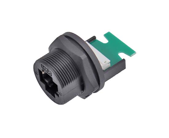 RJ45 Female Board Rear Single Ethernet Port Tailplate Socket with Terminals (Threaded)