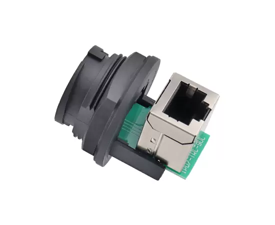 E16 RJ45 Female to Female(90°) Back Mount Receptacle(Bayonet)