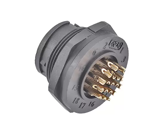 E13 Back Mount Solder Male Receptacle (Bayonet)