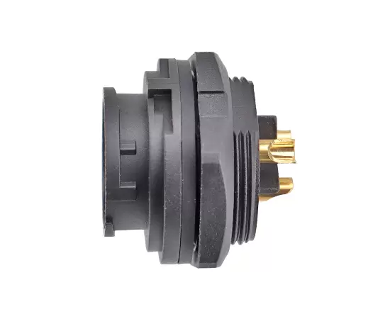 E13 Front Mount Solder Male Receptacle (Bayonet)