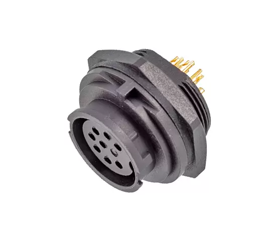 E13 Front Mount Solder Female Receptacle (Bayonet)