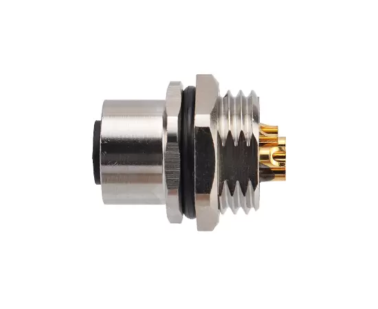 M12 Female Front Mount Socket (Power type, Solder, Screw M16*1.5/PG9)