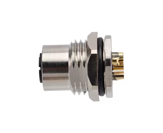 M12 Female Back Mount Socket (Power type, Solder, Screw M16*1.5/PG9)