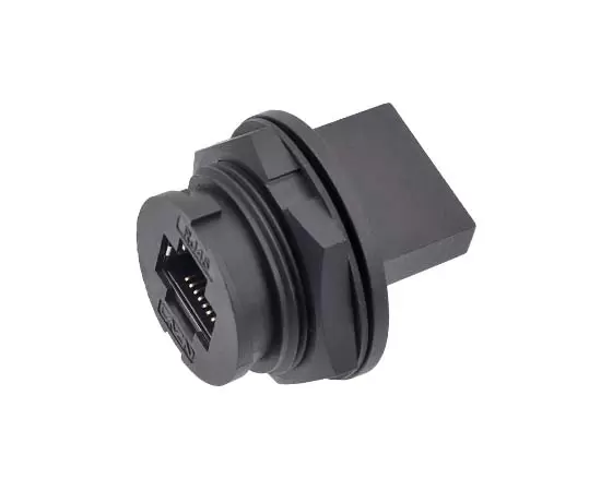 E16 RJ45 Female Board Rear Single Ethernet Port Socket (with a Card Slot at the Tail)(Bayonet)