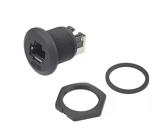 EP-RJ45 Panel front installation of dual female socket(Threaded)