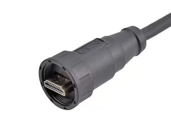 HDMI Straight Male to R/A Male Cable plug(Threaded)