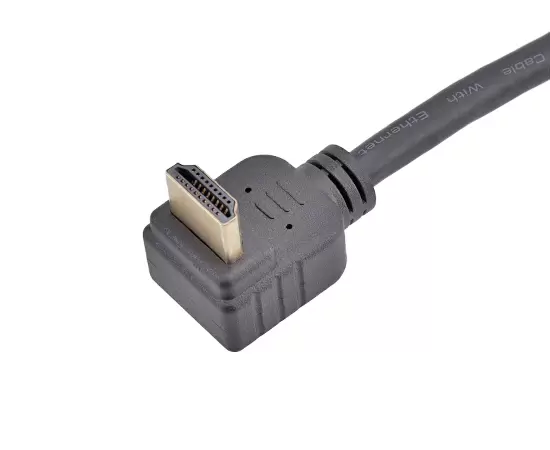 HDMI R/A Male to R/A Male Cable plug(Threaded)