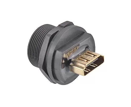 HDMI Female to Female back mount receptacle(Threaded)