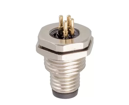 M8 Male Back Mount Socket(PCB, Screw M11*11)