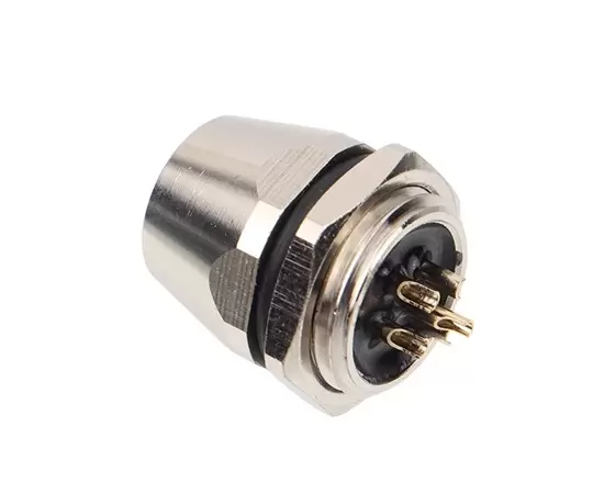 M12 Female Front Mount Socket (Solder, Screw PG9, Bullet Type)