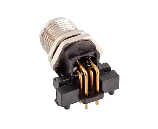 M12 Curved Needle Socket (PCB, Screw M12*1)