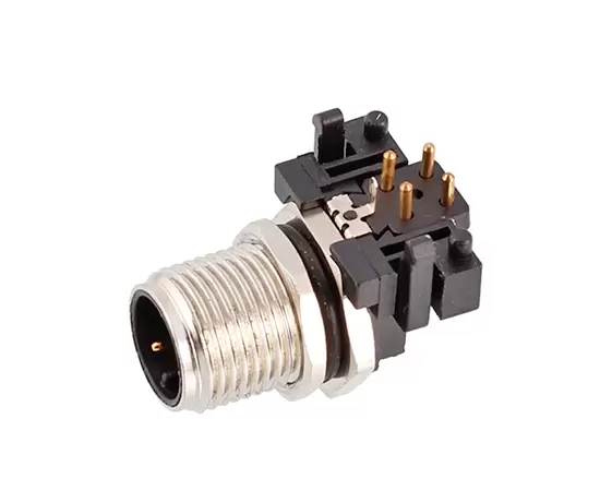 M12 Curved Needle Socket (PCB, Screw M12*1)