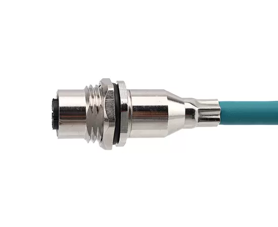 M12 Female Socket With Shielded Tube Wiring Harness 8X-code 1M 2M 5M Cable Length