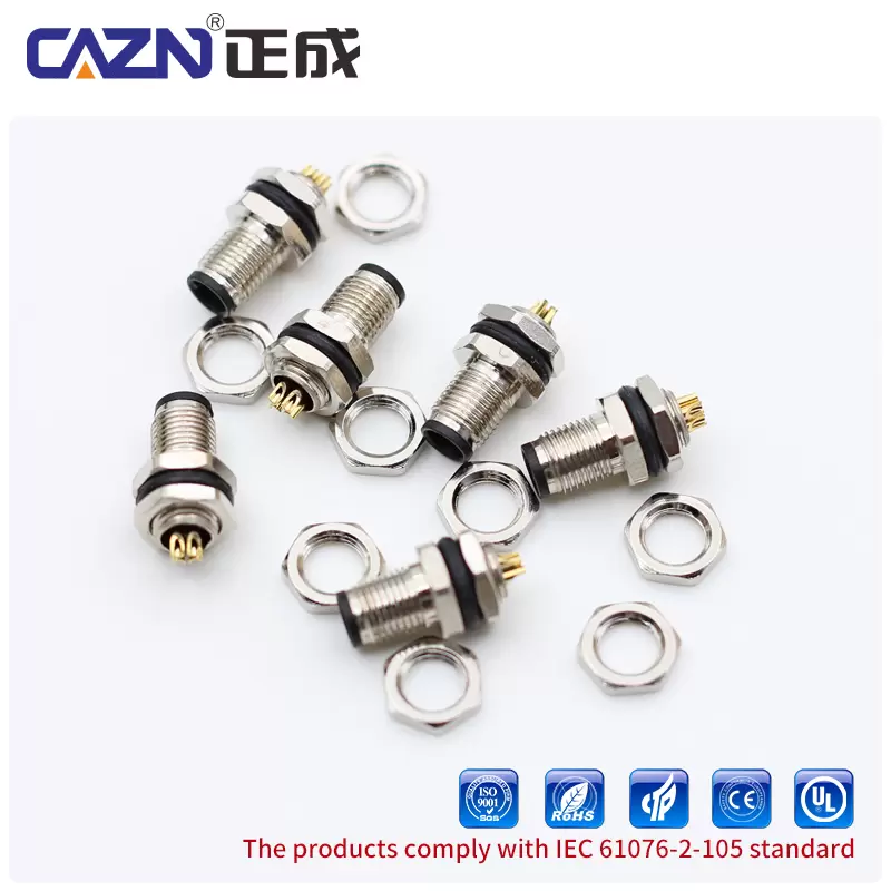 M5 Male Front Mount Socket ( Solder, Screw M5*0.5 )