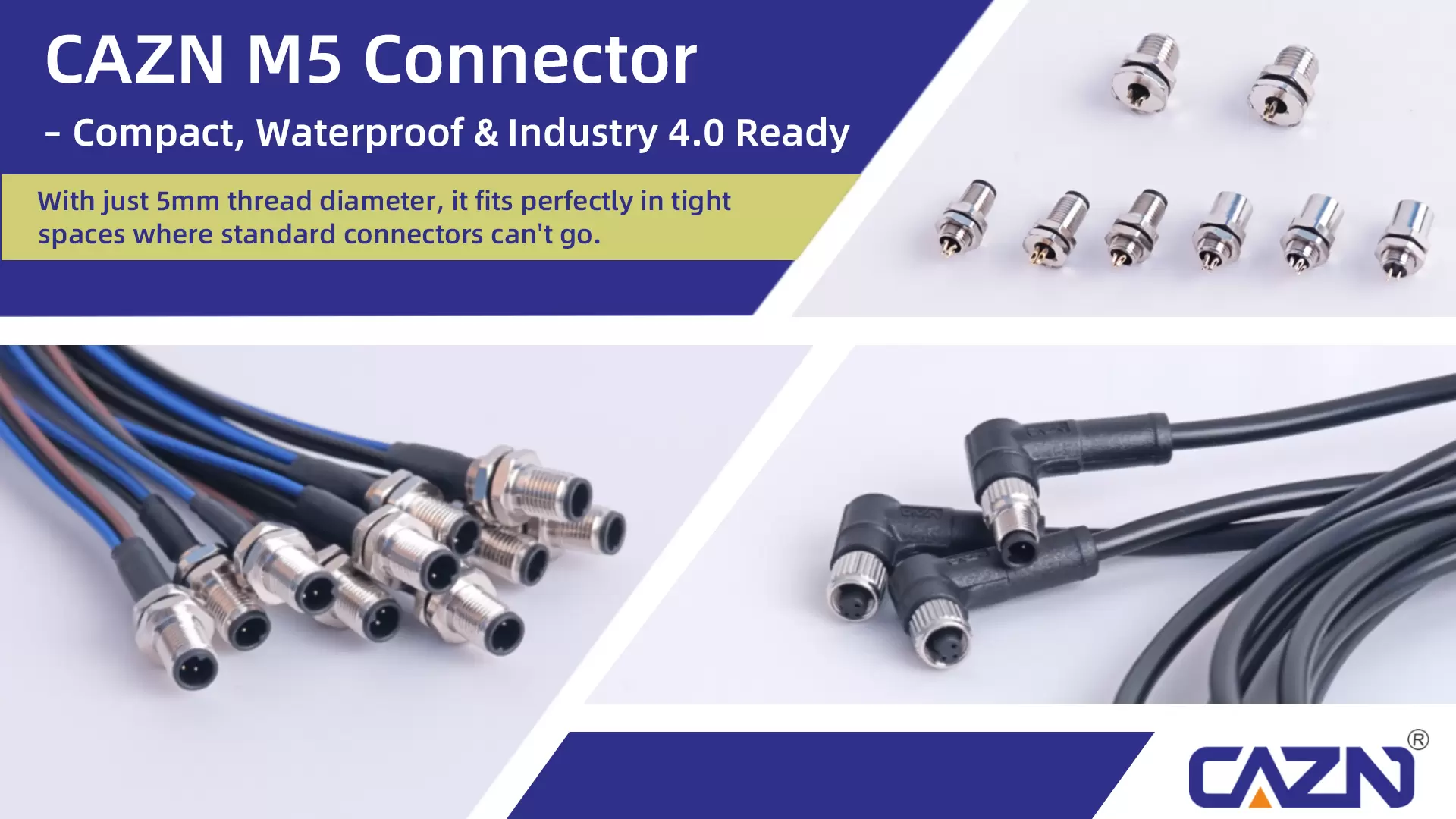 M5 Waterproof Connector IP67 3/4 Pin Female Male Socket Plug for Sensor